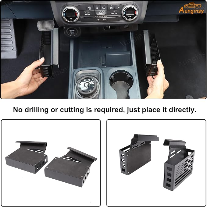 Aunginsy Car Center Console Side Gear Shift Storage Box Basket Compatible with Ford Maverick 2022-2025 Car Center Console Organizer Tray Side Gear Shift Armrest Storage Box Basket Interior Accessories