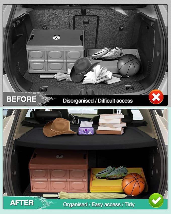 Powerty Cargo Cover for Volkswagen Golf GTI Mk6 2010 2011 2012 2013 2014 Trunk Cover Retractable Trunk Shielding Shade Accessories for VW Golf 6 Cargo Luggage Cover No Gap