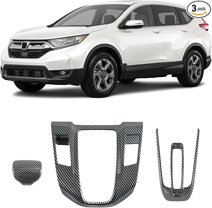 Carbon Fiber Gear Shift Panel Cover Gear Shift Knob Cover Compatible with 2017-2022 Honda CR-V CRV