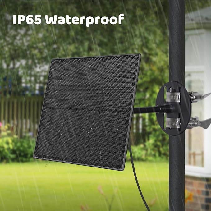 Birdfy 5W Solar Panel for Smart Bird Feeder Camera, Type-C Charger for Birdfy Feeder, 360° Adjustable Swivel Mount, IP65 Waterproof for Outdoors, 5W Continuously Power Supply (9.8ft Standard Cable)