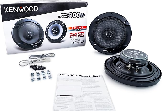 Kenwood KFC-1666S Car Stereo Speaker 6-1/2" 2-Way Speakers with Powerful Sound and Easy Installation - Elevate Your Car Audio