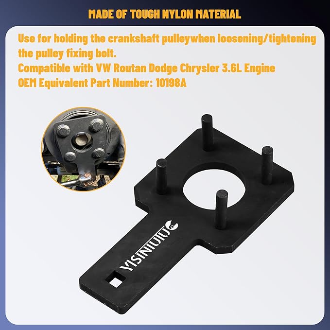 Camshaft Holding Tool Crankshaft Pulley Wrench Compatible with VW Jeep Chrysler Dodge 3.6L Pentastar Engine Replace 10200A 10202 10369 10198A 2025200090 Camshaft Phaser Timing Chain Tool Complete Set