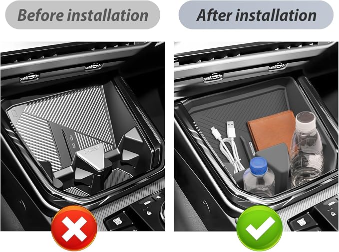 SKTU for 2025 2026 BMW X3 Center Console Organizer for 2025 2026 BM W X-3 (30 xDrive/M50 xDrive) Cup Holder Console Tray BMW X3 2025 2026 Accessories Rubber Insert Glove Pallet Organizer