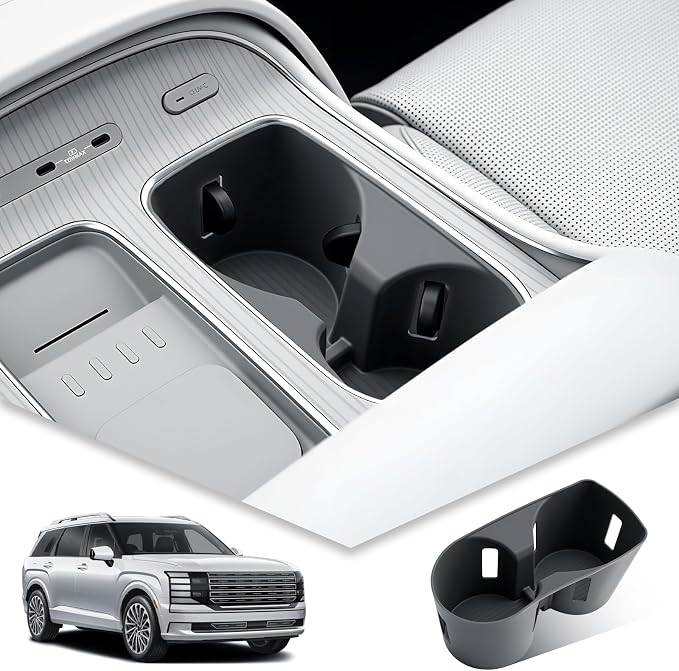 BIBIBO for 2026 Palisade Silicone Cup Holder 2026 Hyundai Palisade (SE, SEL, SEL Convenience, SEL Premium, XRT Pro, Limited, Calligraphy) Center Console Insert Cup Holder