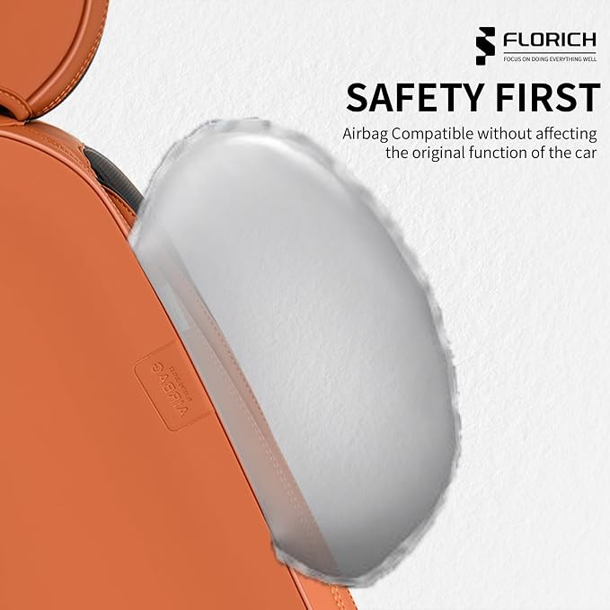 FLORICH Front Car Seat Covers, Leather Seat Covers for Cars, Waterproof Car Seat Protectors 2 Pack, Front Seat Covers for Cars, Breathable Automotive Seat Covers Protector Fit for Most Cars Trucks SUV