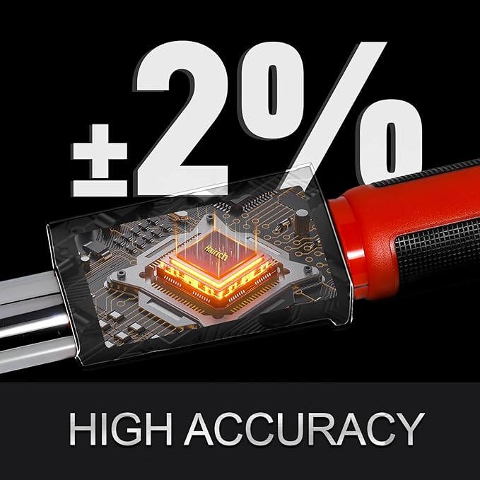 Hairich Upgrade 3/8 Digital Torque Wrench 5-100FT-LB/0-135N.M, Torque Range Accurate to ±2%,Electric Torque Wrench car with Buzzer and LED Flash Notification for Bike/Motorcycle/Auto Repair