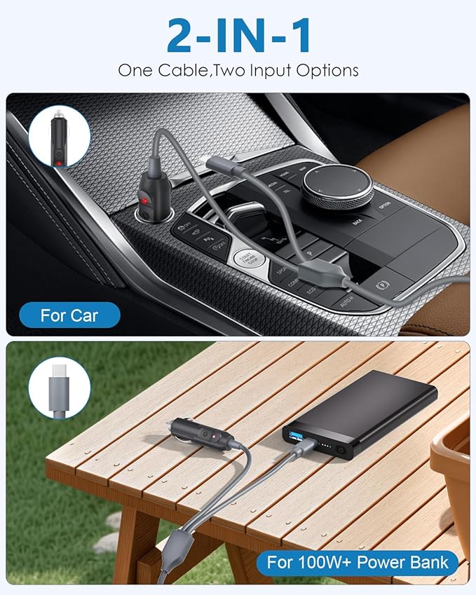 30V 2A 60W Power Supply Adapter for Starlink Mini UL Listed 4.6FT Power Cable Fast Charger with 10FT Starlink Mini Cable Car Charger USB C to DC Power Cable 2 in 1