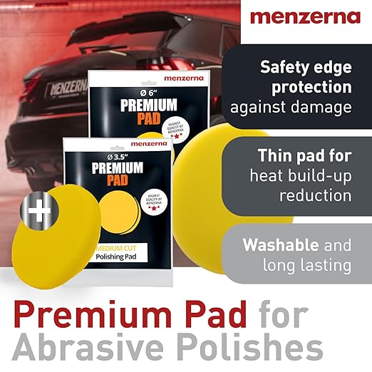 menzerna All-in-One polishing Kit I Car polishing Set with Menzerna One-Step Polish 3in1 (8oz) and 3.5 Inch Polishing Pad I Moderate Scratch Remover, high Gloss and Wax Kit for All Types of Vehicles