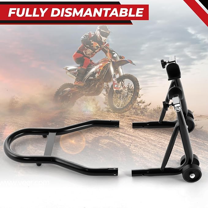 Motorcycle Rear Wheel Stand,882lbs/400kg Load Capacity Lift with U + L Fork Swingarm Spool, Heavy Duty Rear Wheel Stand Motorcycle Lift Jack Stand, fit for Suzuki Yamaha Honda Kawasaki, Black