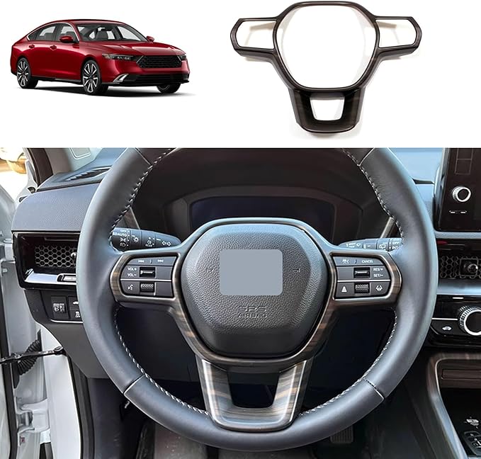 Interior Button Panel Cover Trims Surround Frame Cover Trim Compatible with Honda Accord 2023 2024 Interior Car Accessories ABS 1PC(Peach Wood Style)