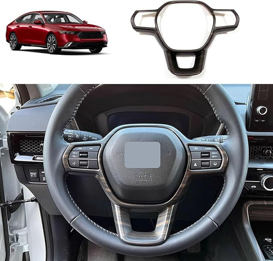 Interior Button Panel Cover Trims Surround Frame Cover Trim Compatible with Honda Accord 2023 2024 Interior Car Accessories ABS 1PC(Peach Wood Style)