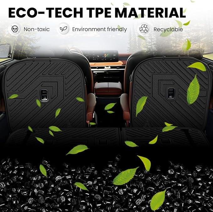 Lasfit Kick Mats for Kia Telluride 2027 7-Seat (Not Fit 8-Seat), 2nd Row Captain Chair Seat Back Cover Protectors, TPE Waterproof All-Weather Rear Backrest Liner