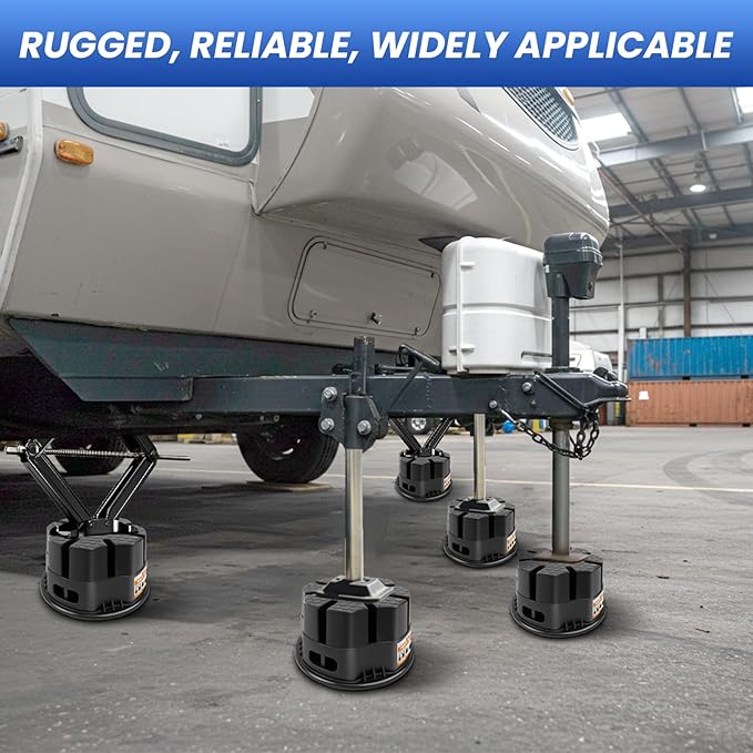 ROBLOCK 6''H Trailer Jack Block with Bag, RV Camper Stabilizer Blocks for Travel Trailer, Suit for Any Tongue Jack, Post, Foot, 5th Wheels, Round Square or Scissor Stabilizer, 1 Pack