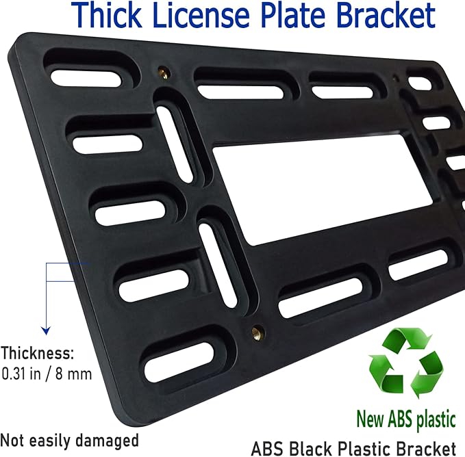 BGGTMO Front License Plate Mounting Kit- License Plate Bracket Holder Frame- Universal Bumper Car Tag Frame Mount Adapter with Stainless Steel Screw Cap, Cable Ties