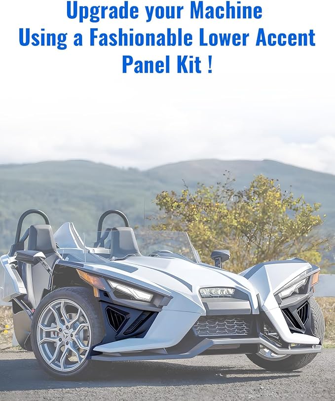 Front Lower Accent Panel Kit for Slingshot, 2PCS DRL Decorative Plate Lights Exterior Housing Trim Panel for Polaris Slingshot S SL SLR R GT 2020-2024 Accessories, Replace OEM #2884605