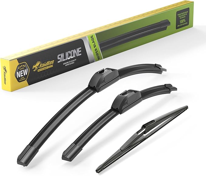 Raidbee® Silicone Windshield Wiper blades 3 pack Replacement for NISSAN Rogue Sport 2022-2017 All-Season Silicone Windshield Wipers 28" 18" 12"