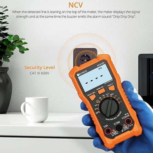 Neoteck 2000 Counts Digital Multimeter Voltmeter Tester with NCV, LCD for AC/DC Voltage&Current, Resistance, Capacitance, Live Wire, Frequency, Temperature, Duty Cycle, Continuity, Diode Measuring | NCV Multi Tester for resistance, capacitance, live wi...