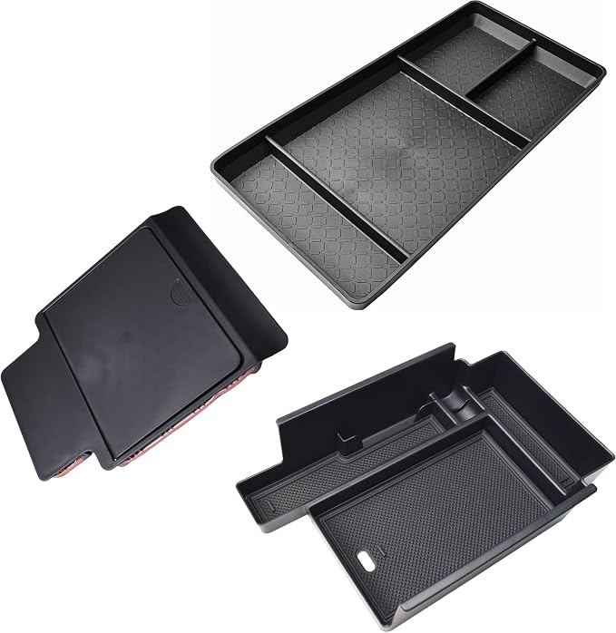 TACORBO Center Console Hidden Storage Box and Center & Lower Console Organizer Combo for Nissan Pathfinder 2022-2026 – Upper Armrest ABS & Lower TPE Storage Inserts