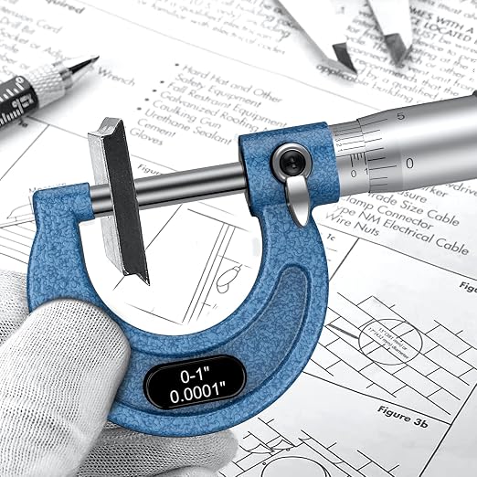 HDLNKAK Outside Micrometer Set, 0-3" Machinist Micrometer, 3 Pcs Machinist Tool Set, 0.0001" Graduation Micrometer Set, Alloy Precision Micrometer, Micrometer Standard Set with Case