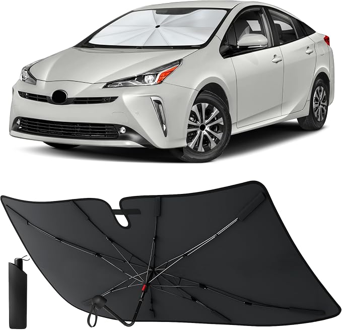 EcoNour Foldable Windshield Sun Shade Window Tint Fit for 2021-2024 2025 2026 Toyota Sienna Mini Van Sunshade, Front Car Window Shades Sun Visor, UV Protection, Heat Blocker, Car Accessories