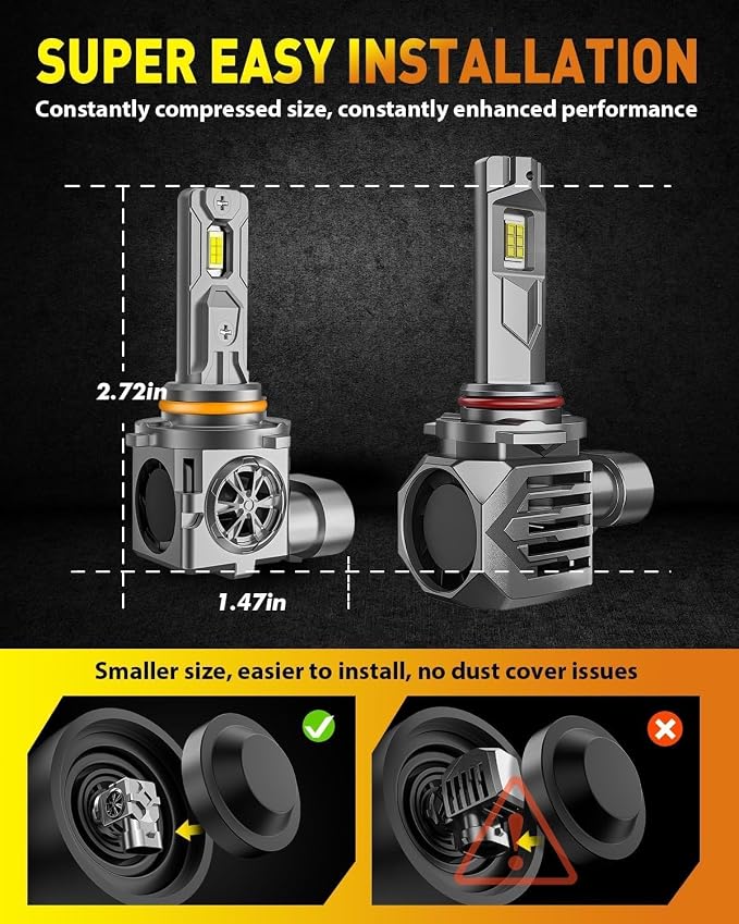 Termitor 2026 Latest Premium H11 9005 Fog Light Bulb for Off-road Only | Fit ATV UTV SUV, 6500K Daylight White, Easy Install, 80,000hrs+ Lifespan, IP68, 1: 1 size, Pack of 2
