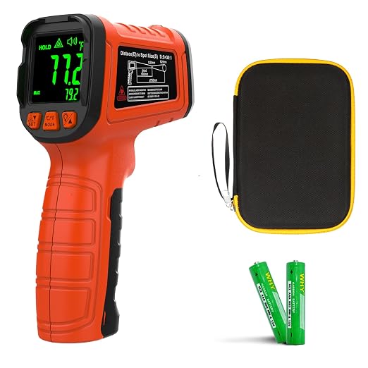 -58°F to 1796°F Infrared Thermometer Gun,Professional 50:1 | Ideal for HVAC, Engines & Equipment Inspection • 13-Point Laser Guidance • Fast 0.5s Response