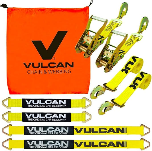 Vulcan Classic Yellow Series 2'' Complete Axle Tie Down System