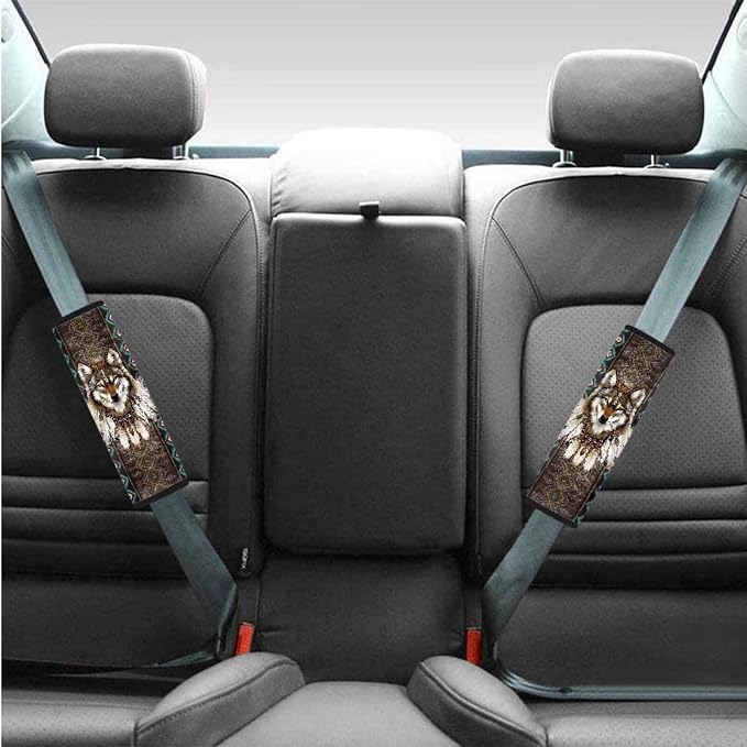 BIGCARJOB 12 Pieces Dream Catcher Car Seat Cover Set Universal Steering Wheel Covers,Armrest Pads,Auto Seat Protector Full Set,Fit Most Vehicle,Cars,Sedan