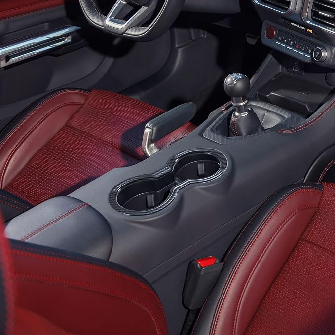 Carbon Fiber Cup Holder Panel Cover Compatible with Ford Mustang 2024 2025