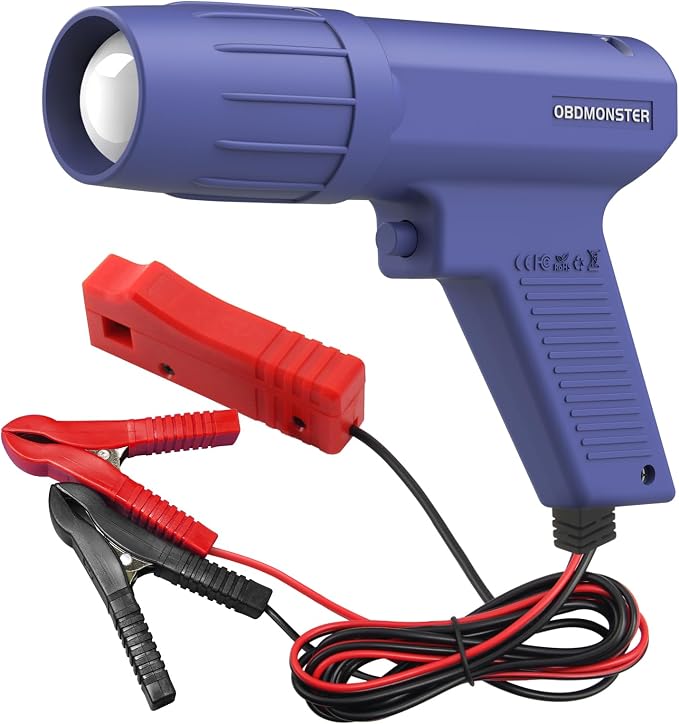 Pro Ignition Timing Light, 12V Engine Strobe Lamp Inductive Petrol Engine Timing Gun with Strong Flash Strobe Automotive Tool for Car, Motorcycle, Marine