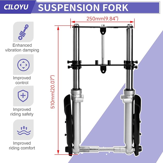 Mini Bike Front Forks Suspension Kit Replacement for Monster Mega Moto MMB80 MMB105 Motovox MBX10 MBX11 GMB100 Coleman CT100U Baja DB30 TrailMaster Storm 200 Parts 7/8 22mm Handlebar Risers