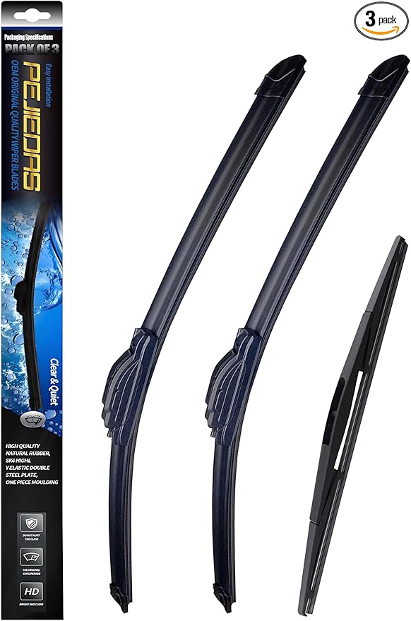 3 x OEM Wiper Blades, Replacement Wiper Blades for Subaru Outback/Subaru Legacy 2005-2009, (24“ & 18” Front Wipers + 14” Rear Wiper Blades)
