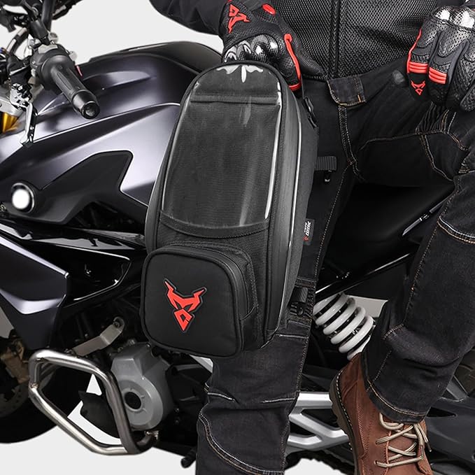 Waterproof Motorcycle Fuel Tank Bag,Strong Magnetic Bag,Moto Cycling Shoulder Single Pack for Outdoor Sports Riding Travel Handbag (Green)