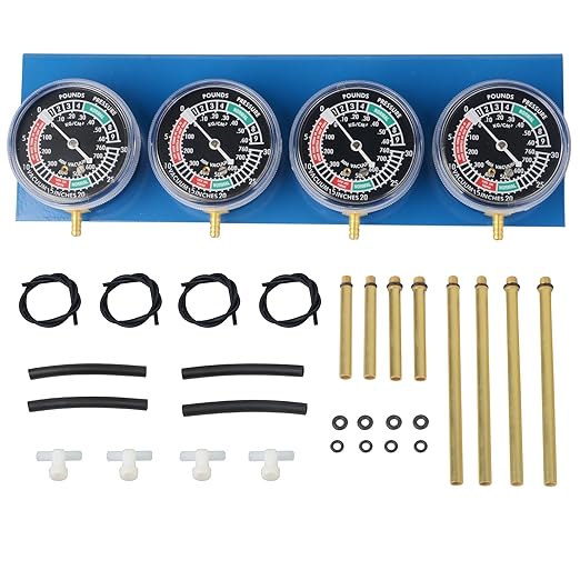 DAYUAN Motorcycle Carburetor Synchronizer Tool Bundle with 8pcs Professional Petrol Engine Compression Tester Kit