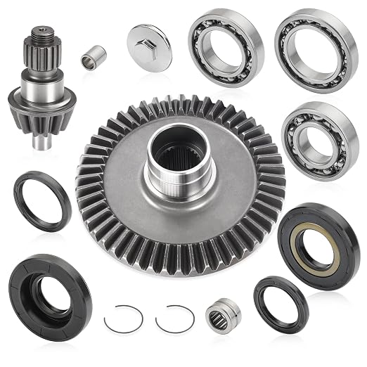 Rear Differential Bearing and Seal Kit & Final Drive Ring Pinion Gear for Honda Rancher 350 400 TRX350FE FM TE TM TRX400FA FGA 2000-2007