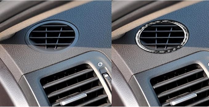 Black Soft Carbon Fiber car Interior defogging Vent 2/Piece Decorative Sticker Suitable for Acura TSX 09-14 Carbon Fiber car Interior
