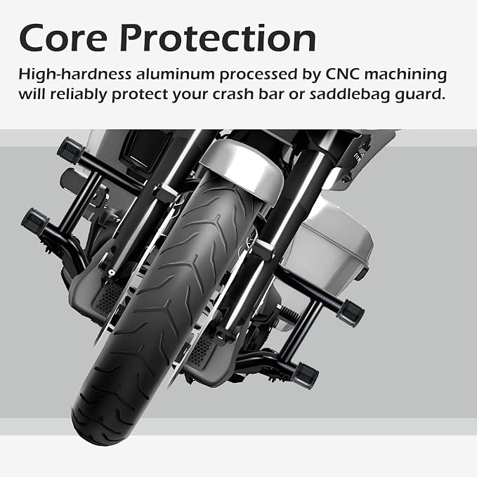 Crash Bar Sliders End Caps CNC Carbon Fiber Inlay Decorative Sliders Fits for 1.25" Front Engine Guard Rear Saddlebag Guard CNC 60mm (Black)