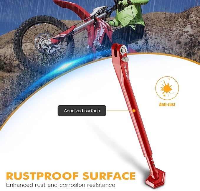 NICECNC Adjustable Kickstand Side Stand Compatible with Beta RR 2T/RR 2T Racing 125 200 250 300 2013-2024 RR 4T/RR 4T Racing 350 390 430 480 2013-2024 XTRAINER 250 2017-2024,See Fitment, Red