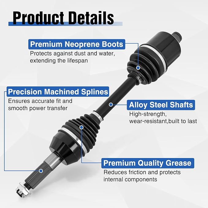 Frokom Rear CV Axle Drive Shaft for Polaris Sportsman 450/570 4X4 2018 2019 2020 2021 2022 2023 2024 2025, Fits HO EPS & X2 Models, OEM 1333677