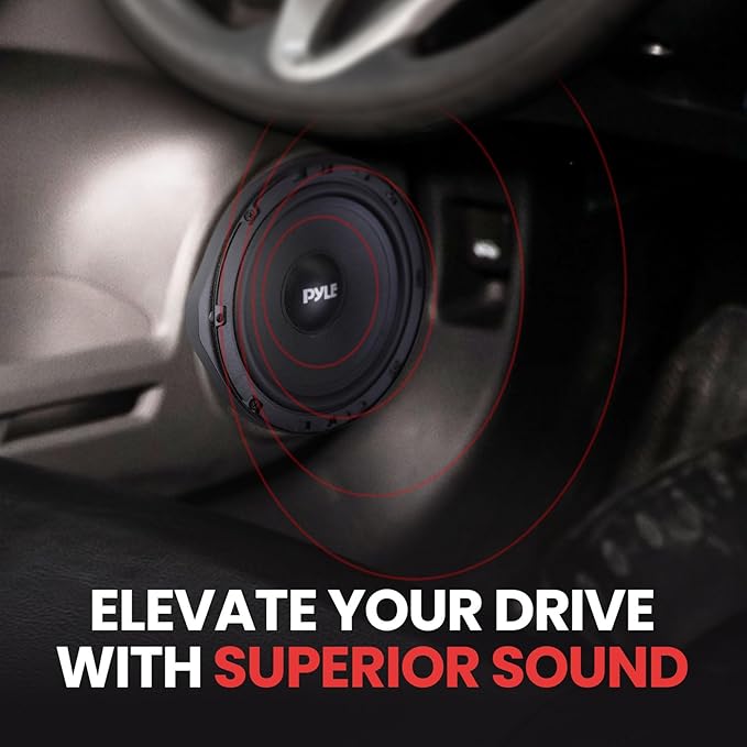 Pyle 6.5” Two Way Coaxial Speaker System for 2006 and Up Vehicles, 300 Watts, 4 Ohm, Butyl Rubber Surround, 1'' High-Temperature KSV Voice Coil, Black Sandblasting Paper Cone