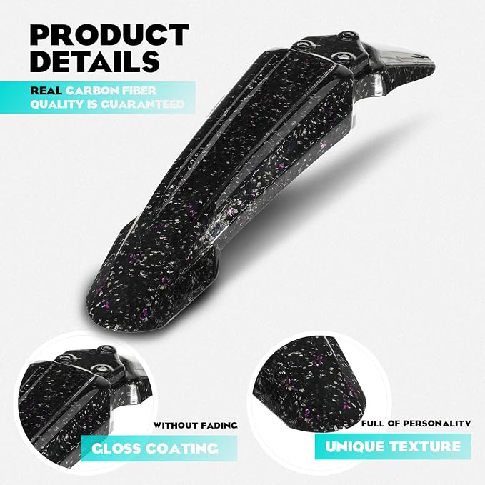 Funparts Sur Ron Front Fender,Carbon Fiber Motorcycle Fender Mud Guard for Surron Sur Ron LBX X260 X160 Electric Dirt Bike Purple