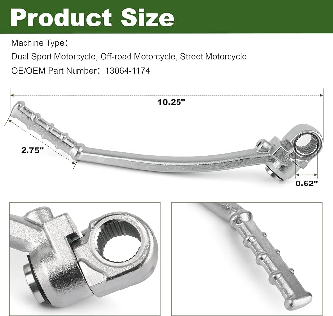 Kick Starter Lever Assembly 13064-1174 Compatible with Kawasaki KDX 200 / 220R 1995-2006