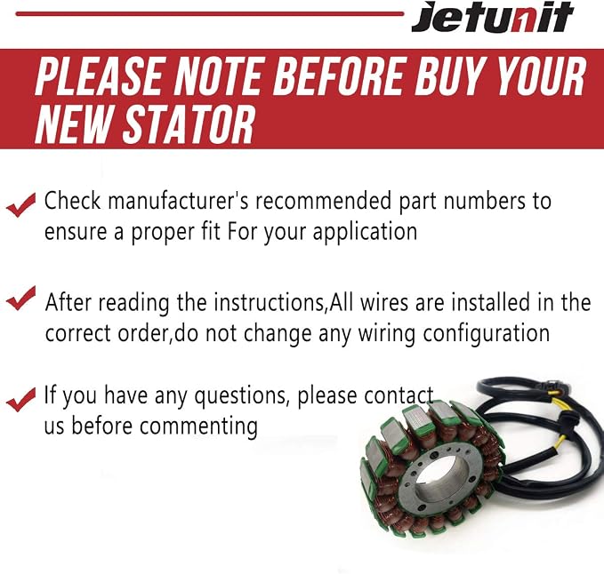 Stator for Sea-Doo PWC/Jet-Ski 420889728 2018 2019 2020 2021 GTI 130 155 PTO/GTR 230 PTO/GTX 155 230 300 PTO 170 Rotax/RXP 230 300 PTO/WAKE 155 PTO PRO/WAKE 230