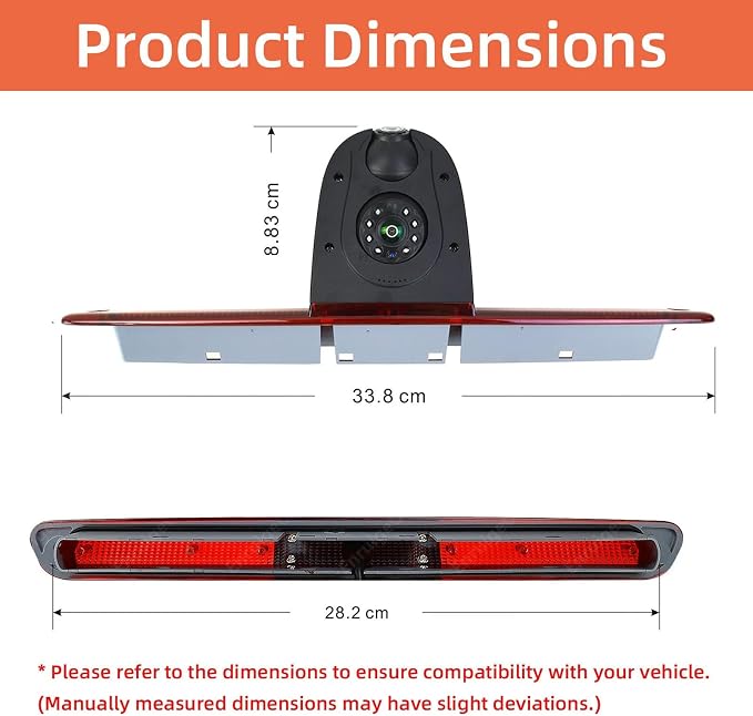 Sprinter Van Brake Light Backup Dual Lens Camera Compatible with Dodge Benz Sprinter W906 /V W Crafter Vans