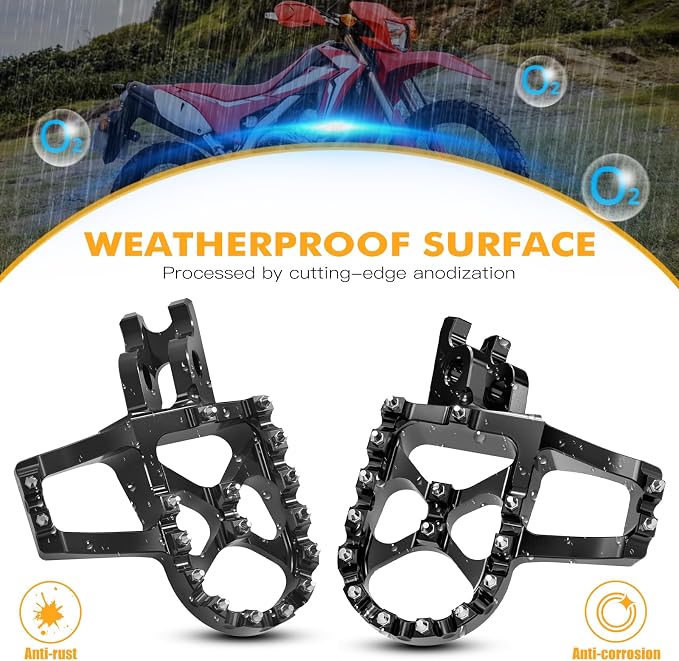 NICECNC Black Extender Foot Pegs Footrests | Compatible with Honda CR125R 250R 02-07 CRF150R 07-22 CRF250R 04-24 CRF450R 02-24