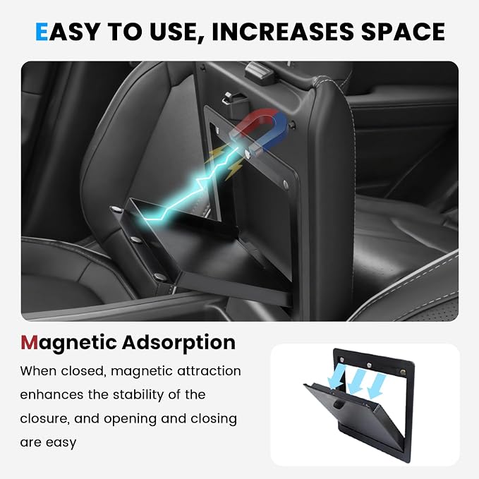 4PCS Center Console Organizer Compatible with 2023-2026 Honda Pilot/2026 Honda Passport Armrest Storage Box Divider Storage Tray & Insert Hidden Storage Box Interior Accessories