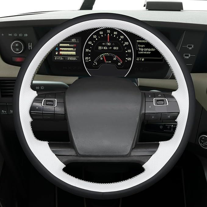 MEWANT Hand Sewn 3D Style Steering Wheel Cover Wrap for Volvo VNL VNR FM FH 2017-2025 Steering Wheel Accessories for Volvo FM