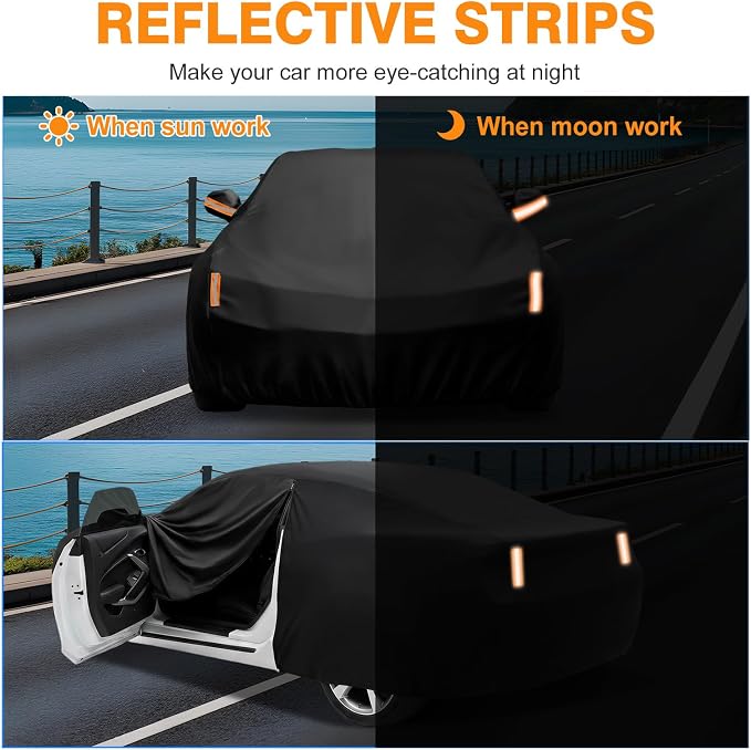 Car Cover Custom Fit for Chevy Camaro 2010-2026, Outdoor Waterproof All Weather Heavy Duty Full Exterior Cover for Sun Rain Snow UV Dust Protection with Door Zipper