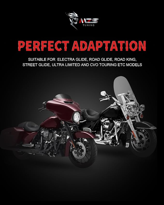 MZS Motorcycle Passenger Floorboards, Chrome Touring Footboards Floor Boards Rear Foot Pegs Mount Bracket Kit Compatible with Electra Glide/Road Glide/Road King/Street Glide/Ultra Limited