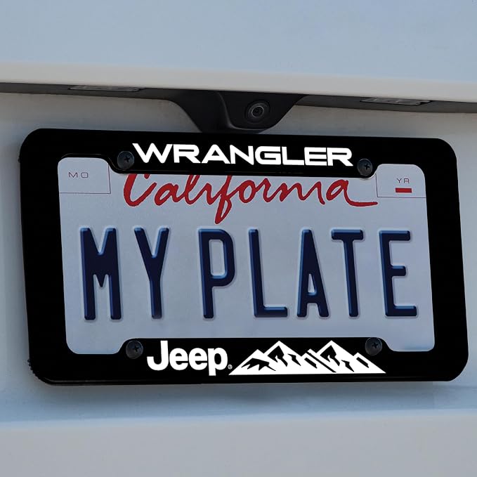 Plasticolor 008886ZA1 Jeep Wrangler License Plate Frame Grill Key Chain and 2pc Auto Coaster Assortment - 4 piece kit